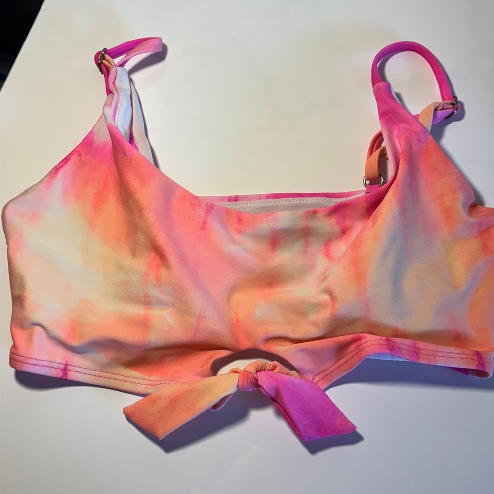 No Boundaries Pink and orange Bikini Top Sz M